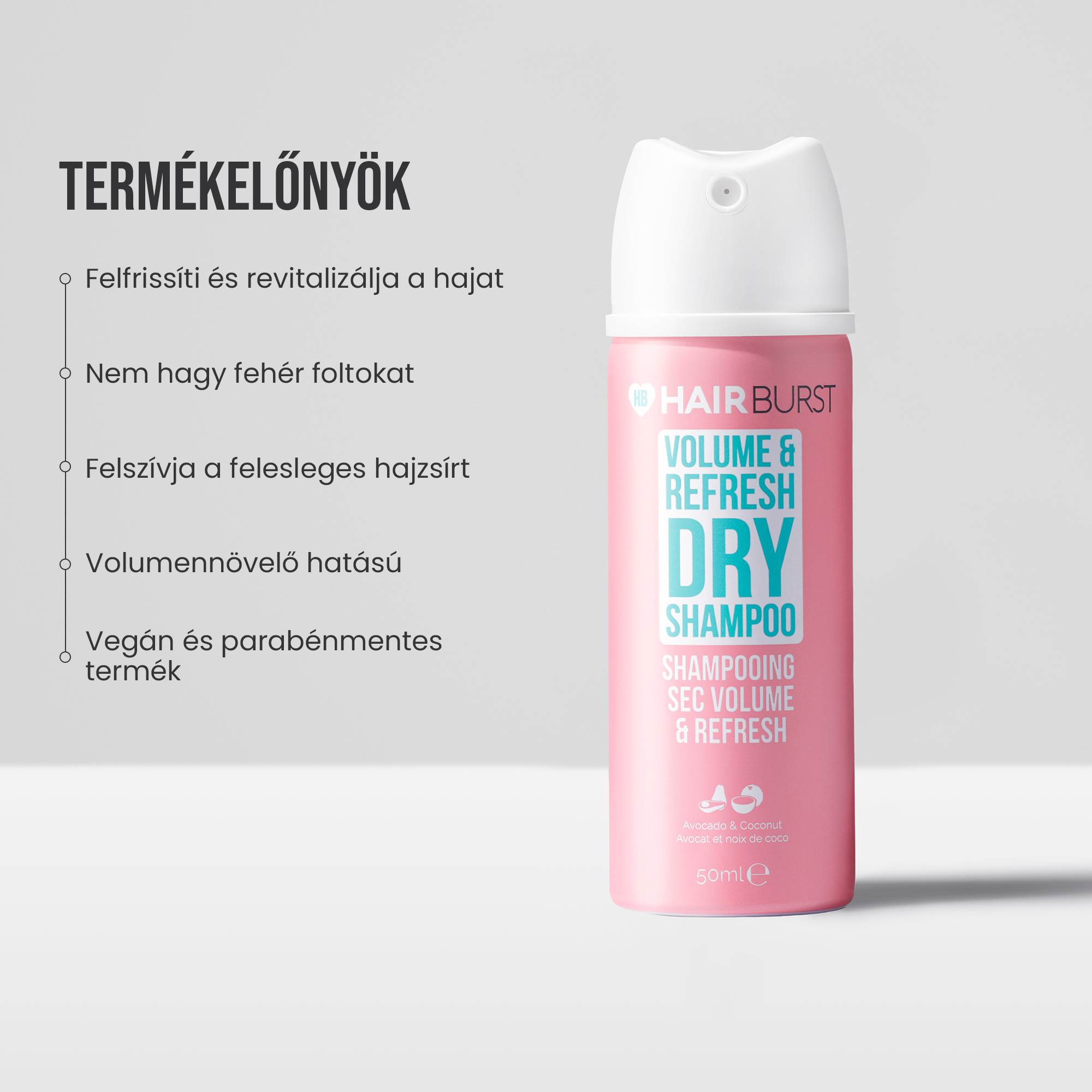 Mini volumennövelő & frissítő szárazszampon